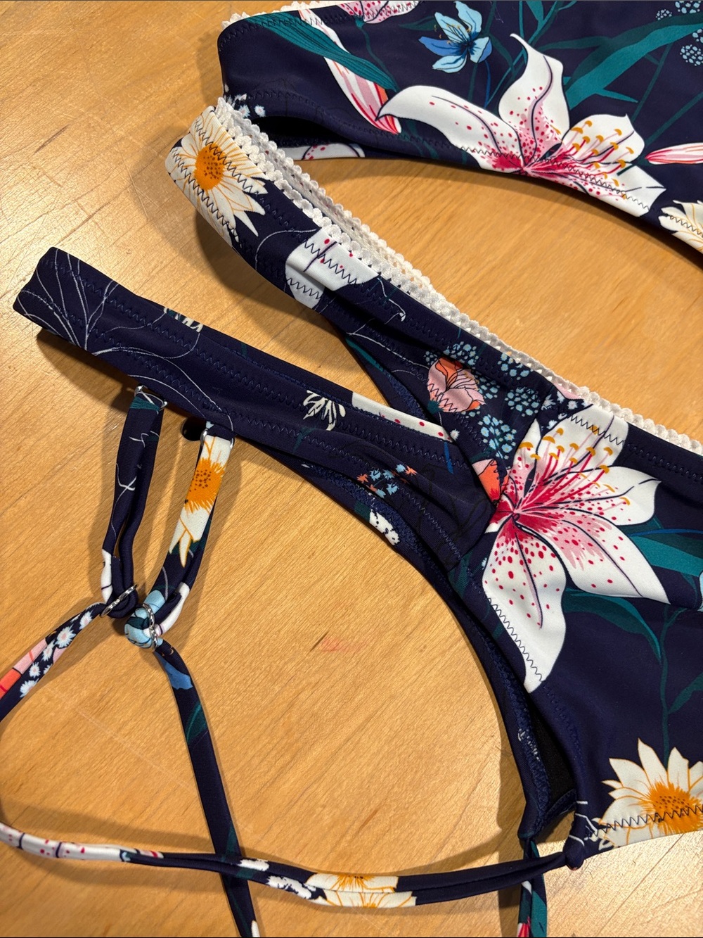Cupshe Navy Floral Cutout Bikini Set - Picture 8 of 9